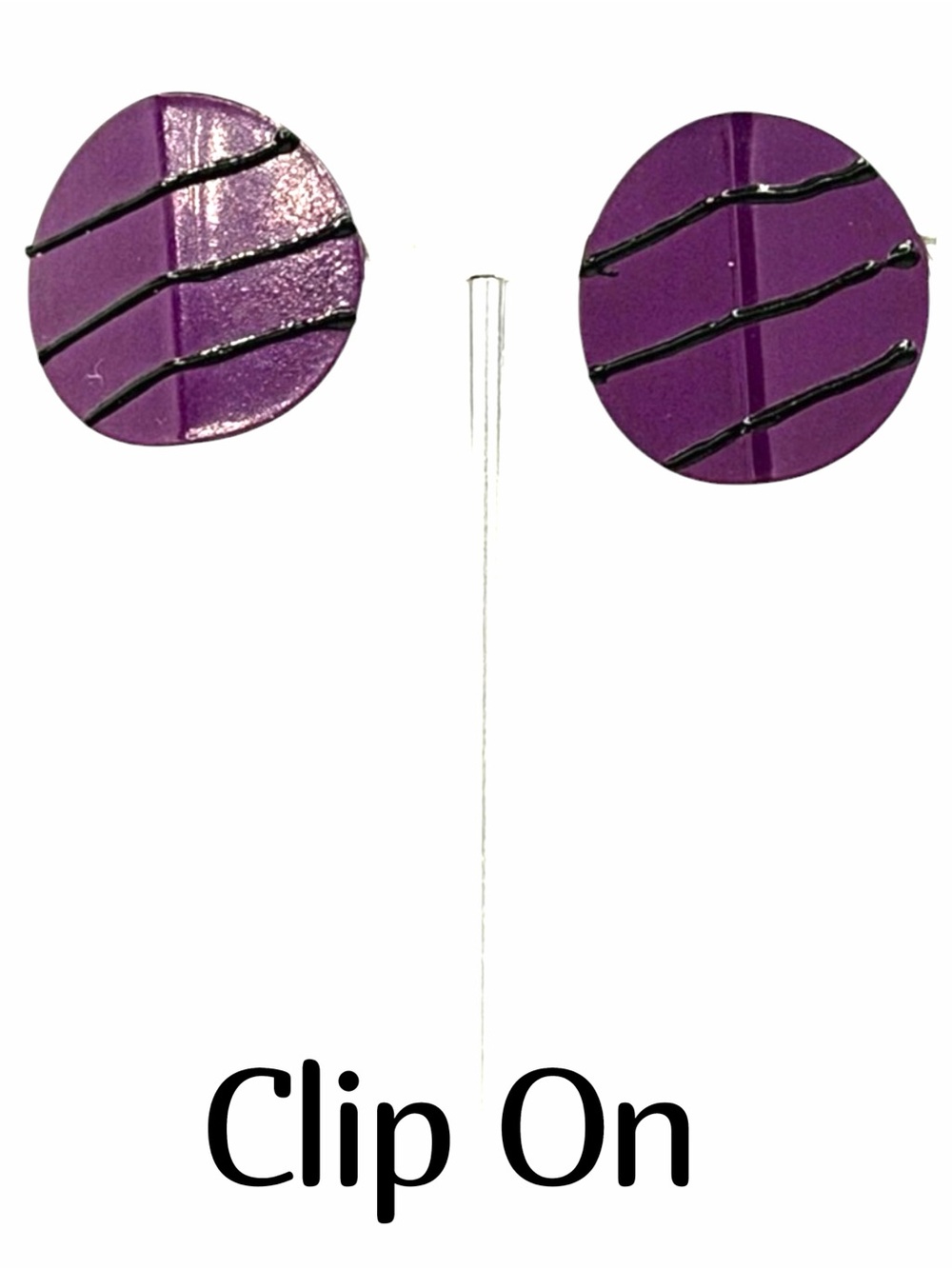 Retro Vintage 1980s Geometric Disc Clip-On Earrings
